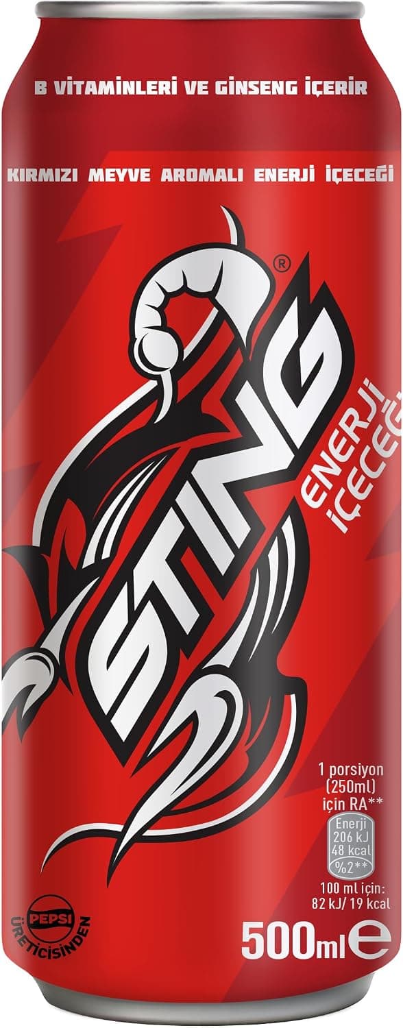 Sting Kırmızı Meyve Aromalı Enerji İçeceği Kutu 500 ml