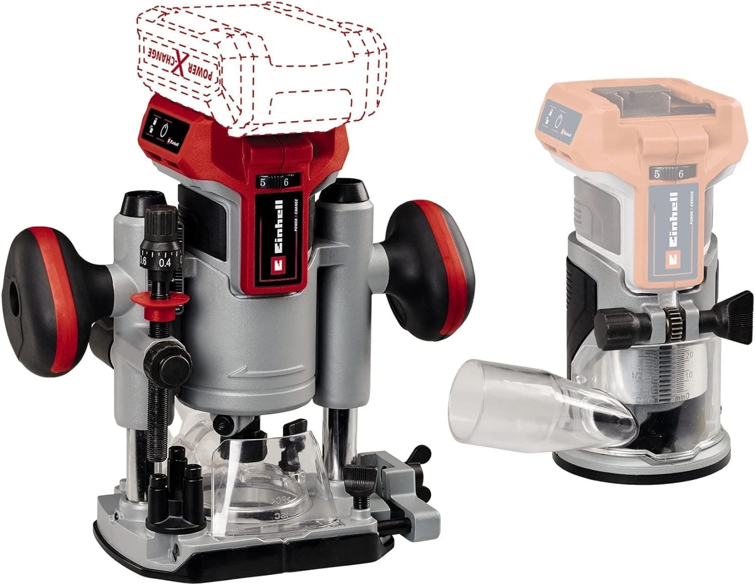 Einhell TP-RO 18 Set Li BL - Solo, Kömürsüz Akülü Dik & Kenar Freze Set ve Einhell 18V 2,5 Ah PXC Starter Kit (Başlangıç Seti)