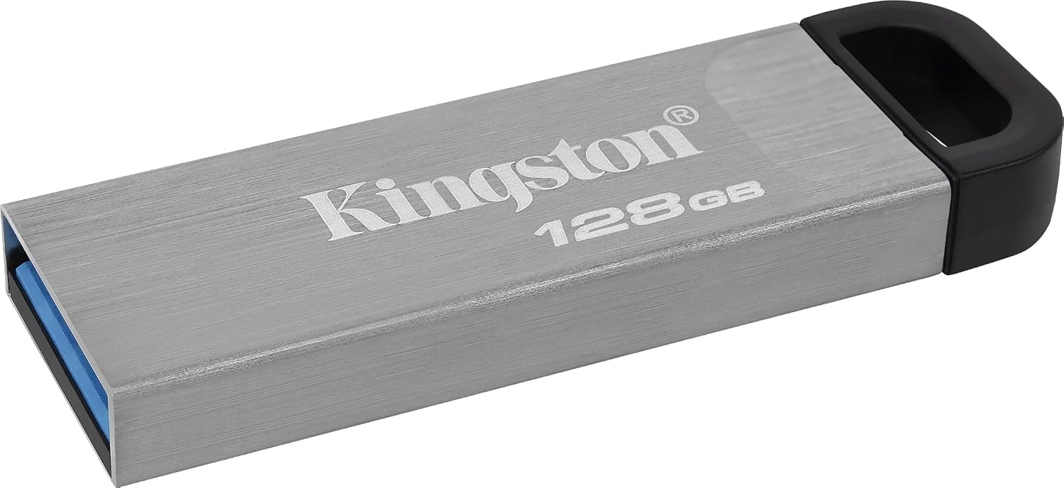 Kingston DataTraveler Kyson 128 GB DTKN/128GB 200 MB/sye kadar Okuma, 60MB/s ye kadar yazma, Metal Gövdeli