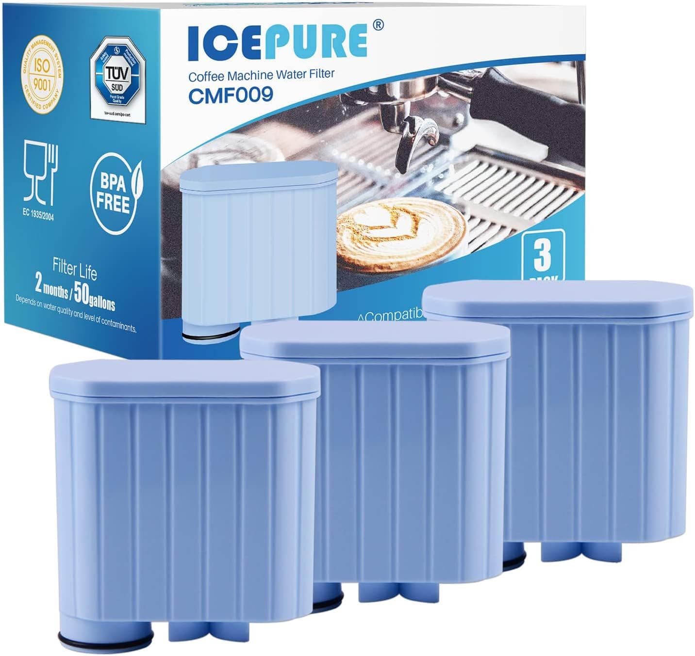 ICEPURE Kahve Makinesi Su Filtresi İle uyumlu Philips Aqua Clean Filtresi ve Saeco Aqua Clean, CA6903/10 CA6903/22 CA6903, 3 adet