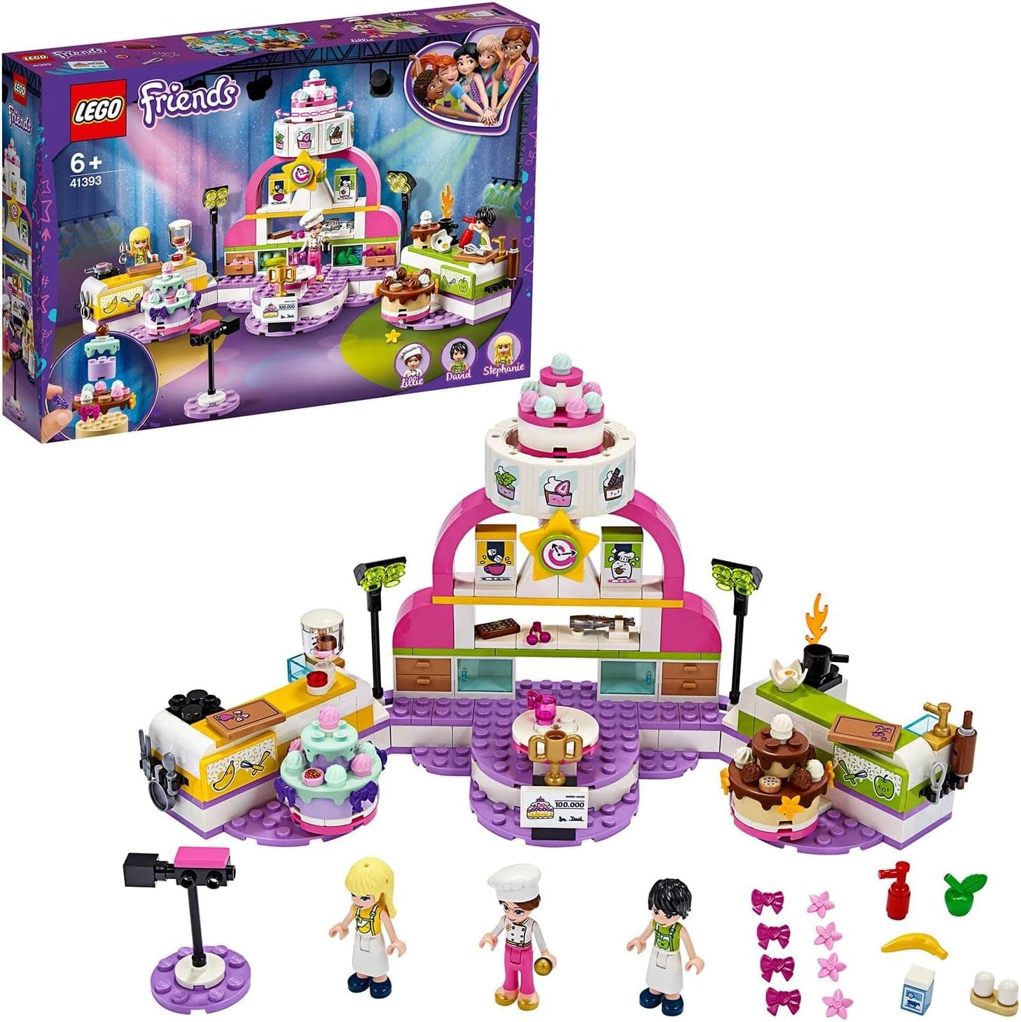 LEGO® Friends Pastacılık Yarışması 41393 - Çocuklar için Yaratıcı Oyuncak Yapım Seti (361 Parça)