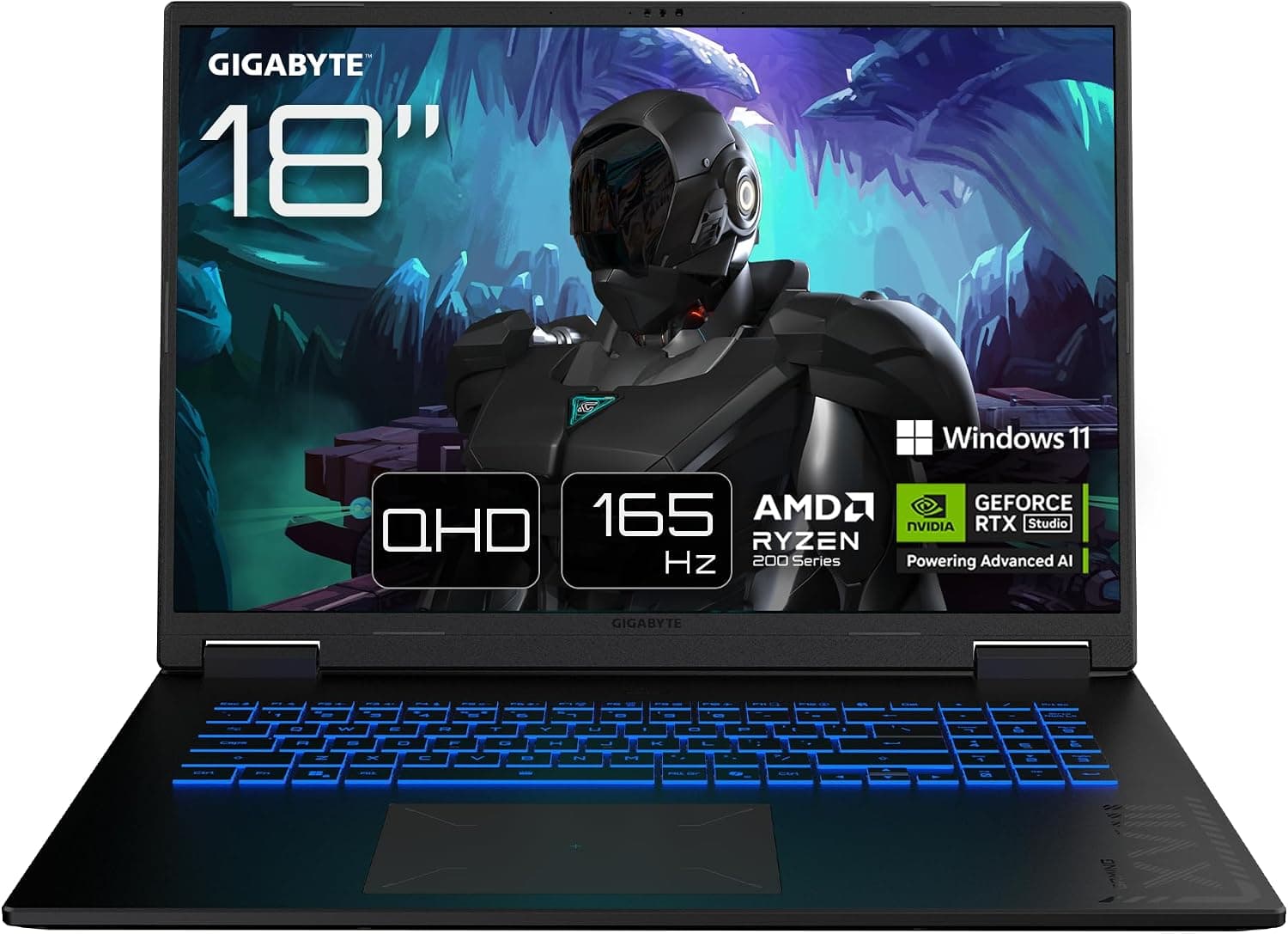 GIGABYTE GAMING A18 Slim Gaming Notebook, 18 inç 165Hz QHD 16:10 3ms IPS Ekran, AMD Ryzen 7 260, NVIDIA GeForce RTX 5070 8GB 85W, 32GB DDR5 RAM, 1TB SSD, Windows 11 Home