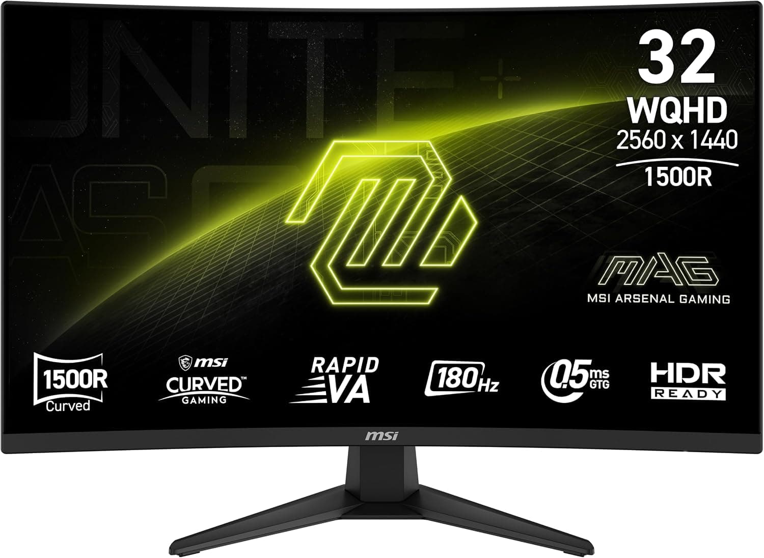 MSI 31.5" MAG 321CQF E18, Gaming Monitör, WQHD, 16:9, Curve 1500R, Rarid VA, 180Hz 0.5ms, FreeSync
