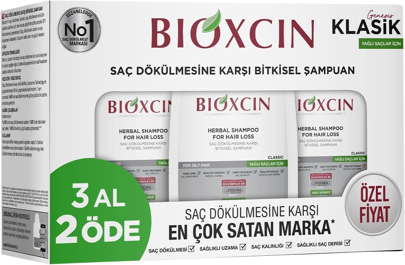 Bioxcin Genesis 3 Al 2 Öde Yağlı Saçlar İçin Şampuan (3 x 300 mL)