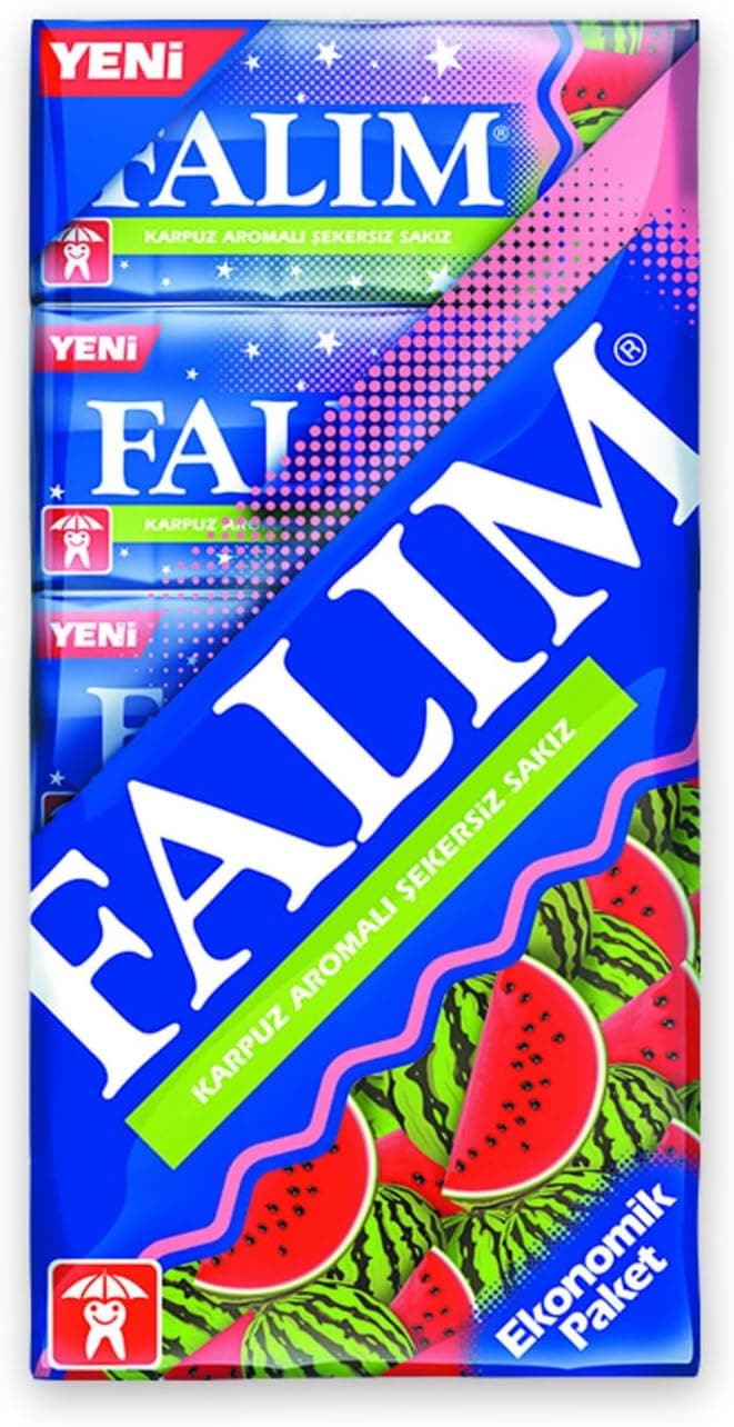 Falım Karpuz Aromalı Şekersiz Sakız 5li Paket 35G - 20 Adet