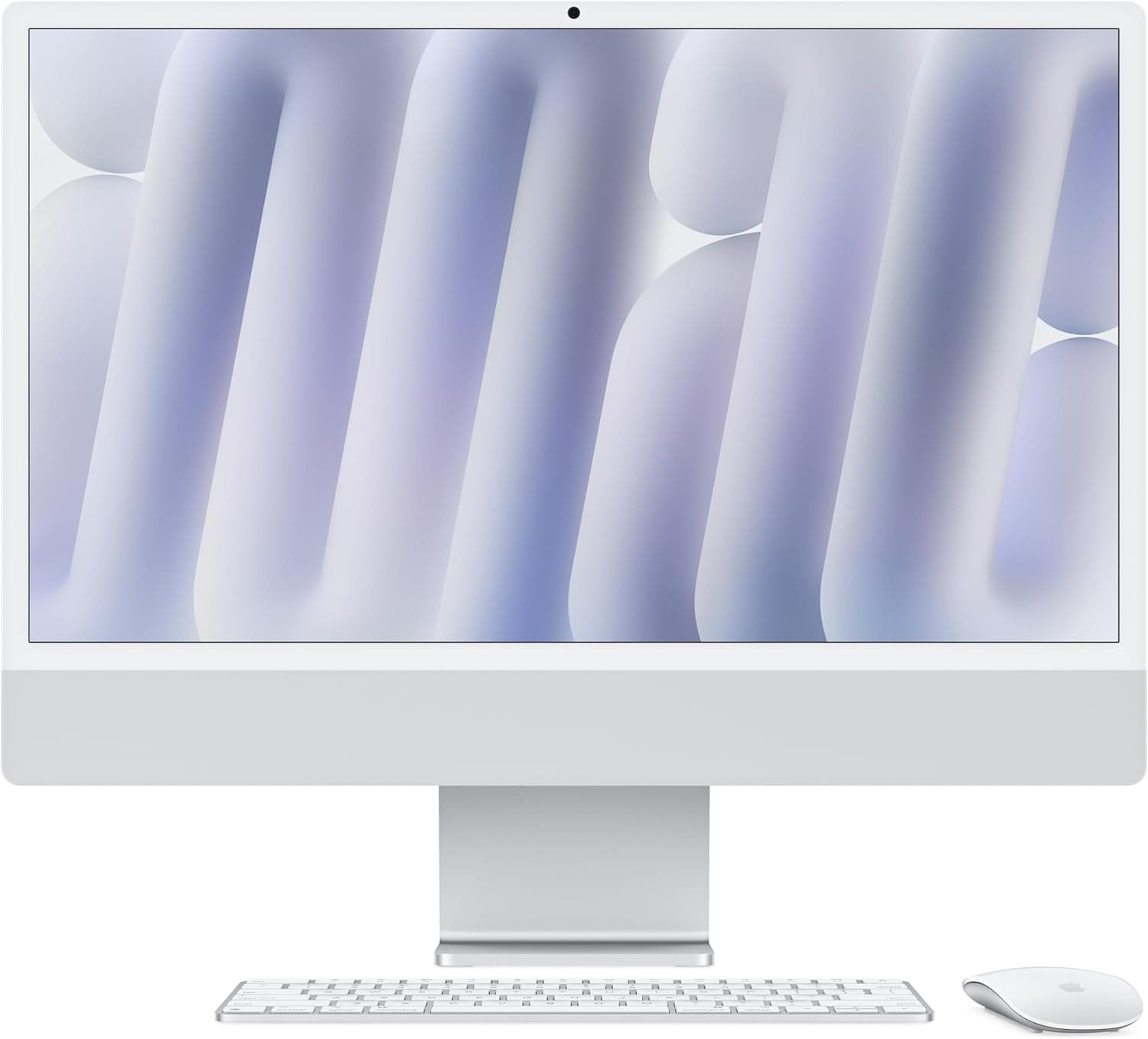 Apple M4 çipli iMac Hepsi-Bir-Arada Masaüstü Bilgisayar: 8 çekirdekli CPU, 8 çekirdekli GPU, 24 inç Retina Ekran, 16 GB Birleşik Bellek, 256 GB SSD Depolama, Uyumlu Aksesuarlar. Gümüş Rengi
