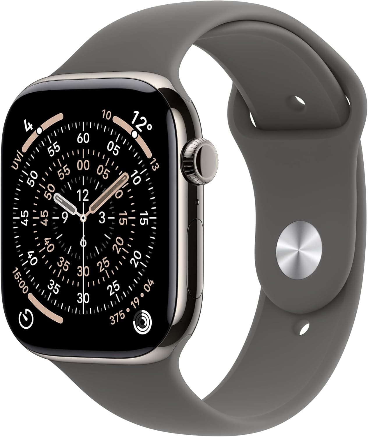 Apple Watch Series 11 GPS + Cellular 46 mm Natürel Titanyum Kasa Akıllı Saat ve Taş Grisi Spor Kordon - M/L. Uyku Skoru, Fitness Takibi, Sağlık İzleme, Hep Açık Ekran