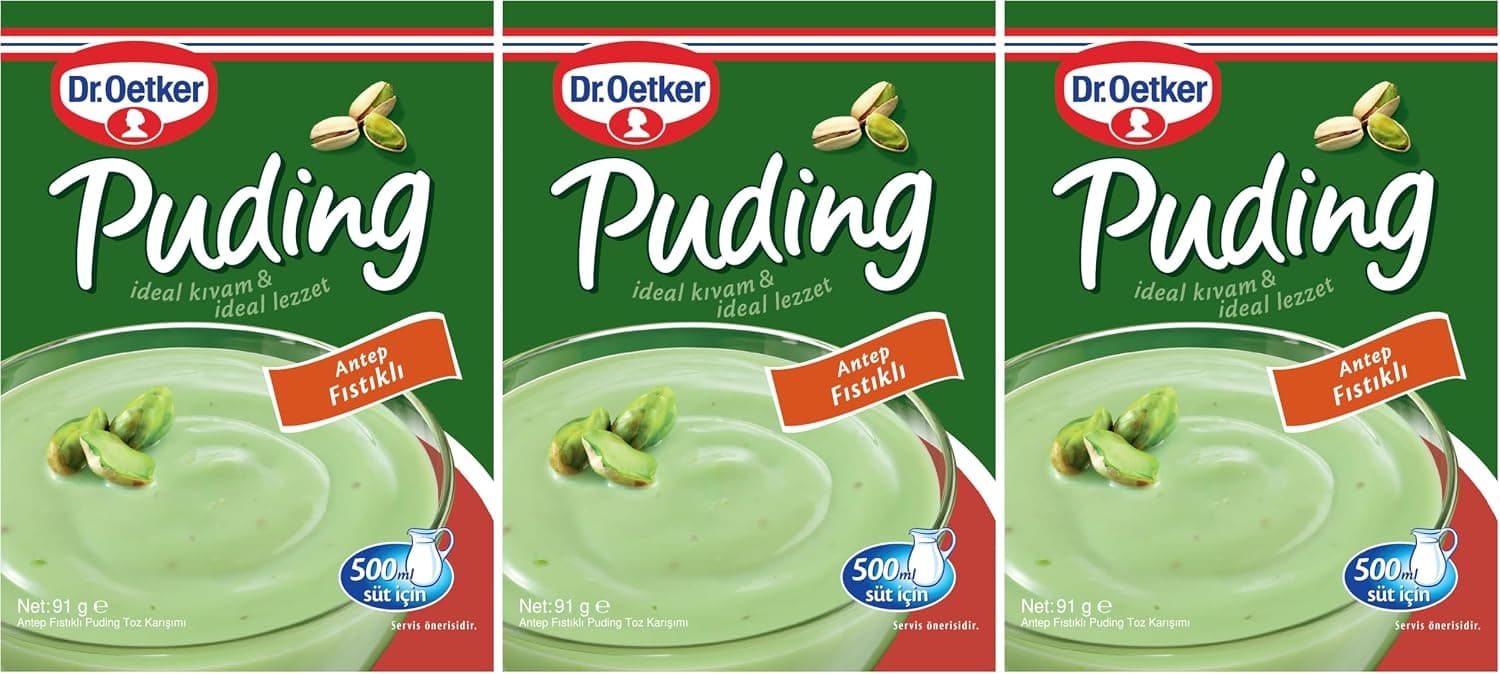 Dr. Oetker Puding Antep Fıstıklı 91 Gr 3lü paket
