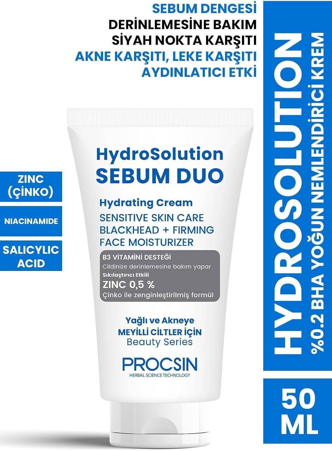 PROCSIN Hydrosolution%0.2 BHA Yoğun Nemlendirici Krem 50 ML