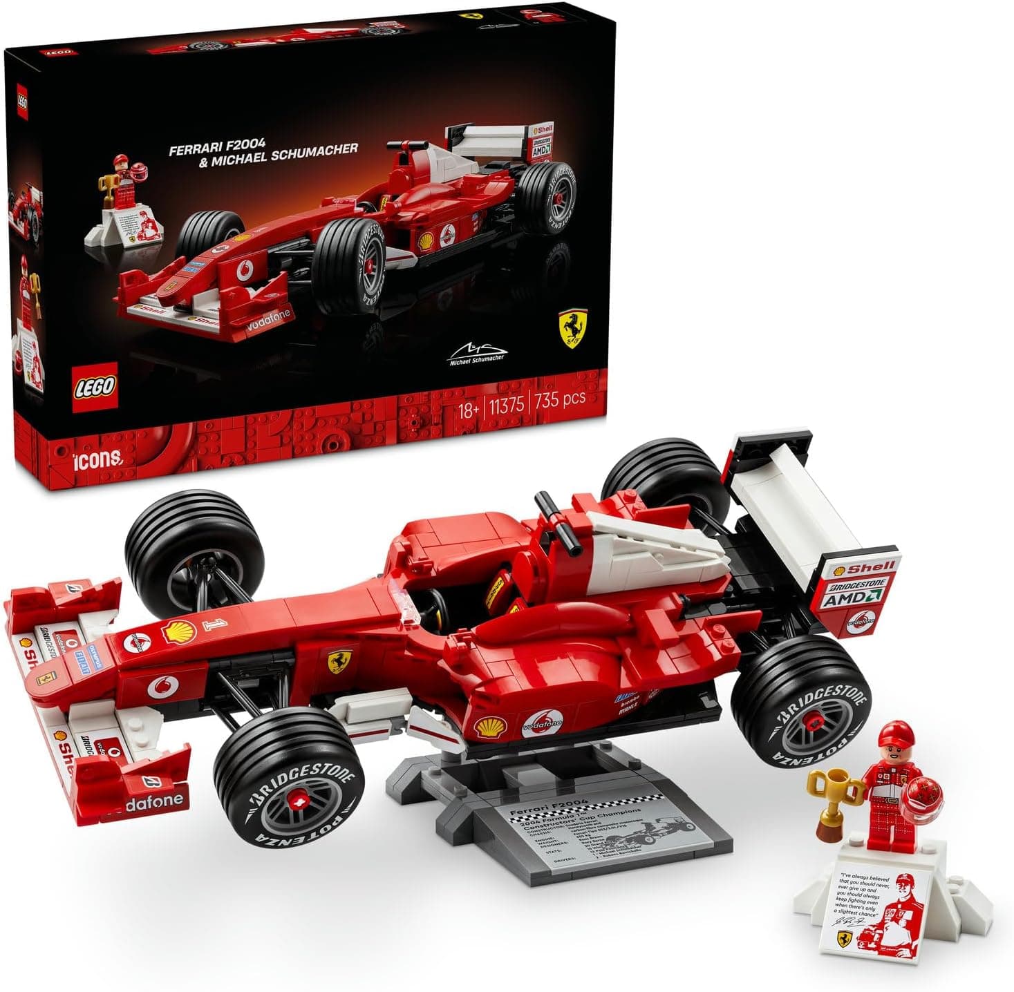 LEGO Icons Ferrari F2004 ve Michael Schumacher 11375