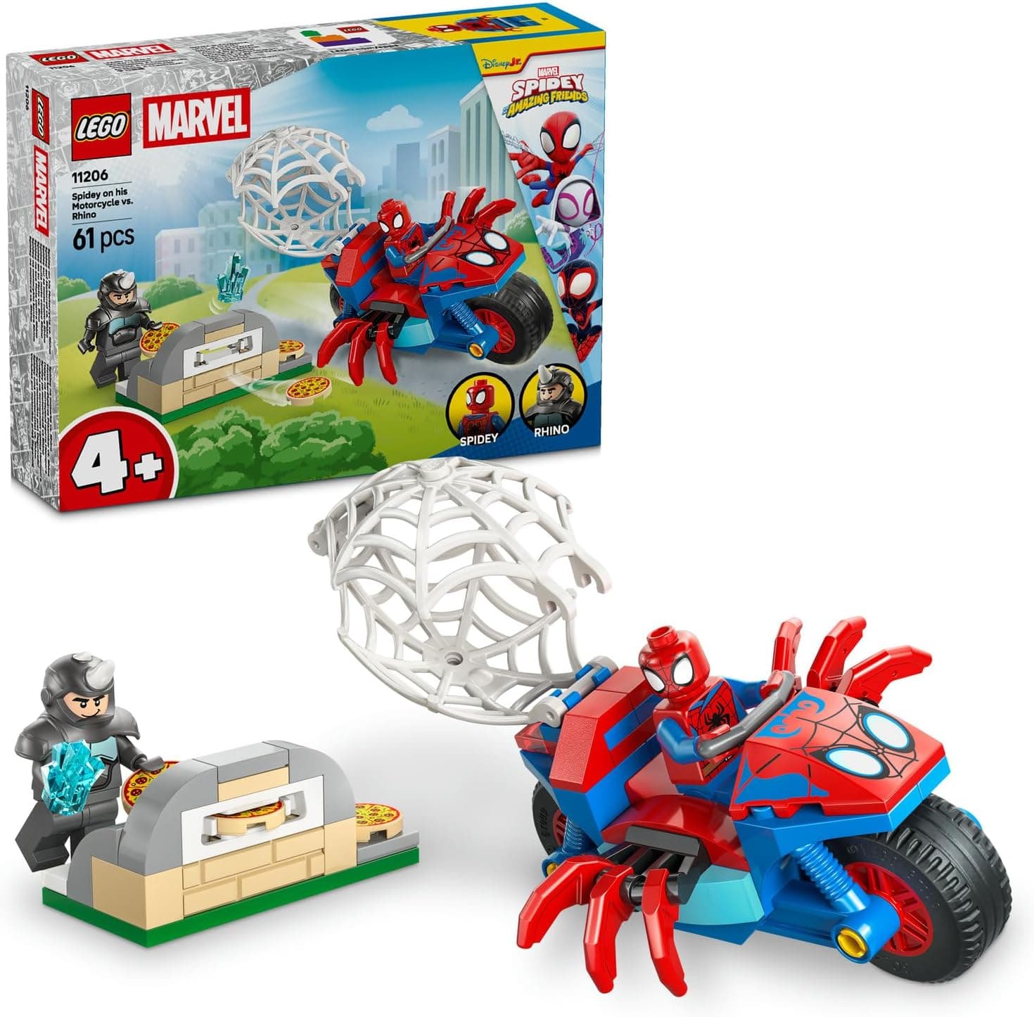 LEGO Marvel Spidey ve Arkadaşları Motosikletli Spidey Rhinoya Karşı 11206