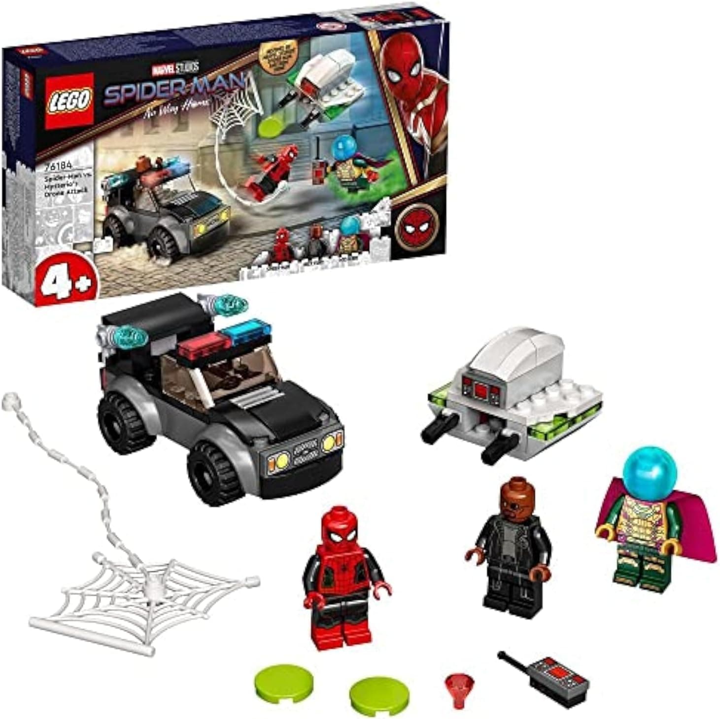 LEGO Marvel Örümcek Adam ve Mysterio’nun Dron Saldırısı 76184-4 Yaş ve Üzeri Çocuklar için Süper Kahraman Oyuncak Yapım Seti (73 Parça)