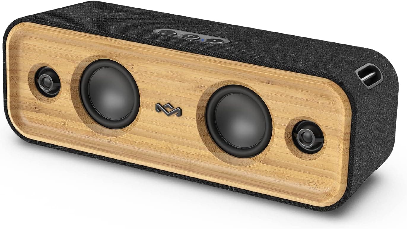 Marley Get Together 2 taşınabilir Bluetooth hoparlör, sürdürülebilir malzemelerden üretilmiştir, 20 saat çalışma süresi, mikrofon, 40 W yüksek sesli dış mekan hoparlörü