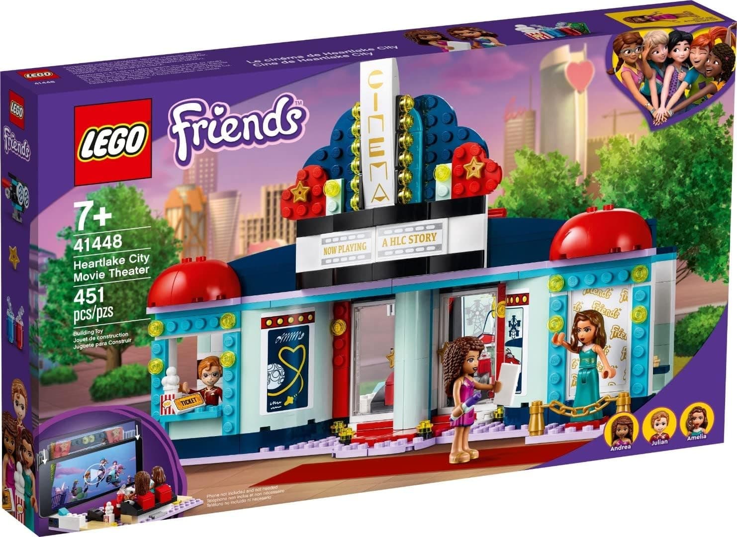 LEGO® Friends Heartlake City Sineması 41448 Yapım Seti; Film İzlemeyi Seven Çocuklar için Harika bir Doğum Günü Hediyesi (451 Parça)