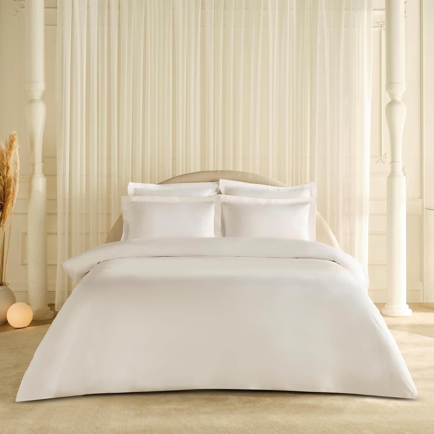 Karaca Home White Collection Ina 80 Tel%100 Pamuk, Percale Çift Kişilik Nevresim Takımı, Beyaz