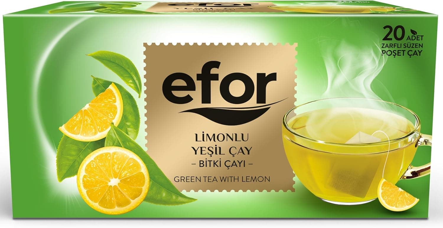 Efor Yeşil Çay & Limonlu Bardak Peşet Çay 20x1,75 g