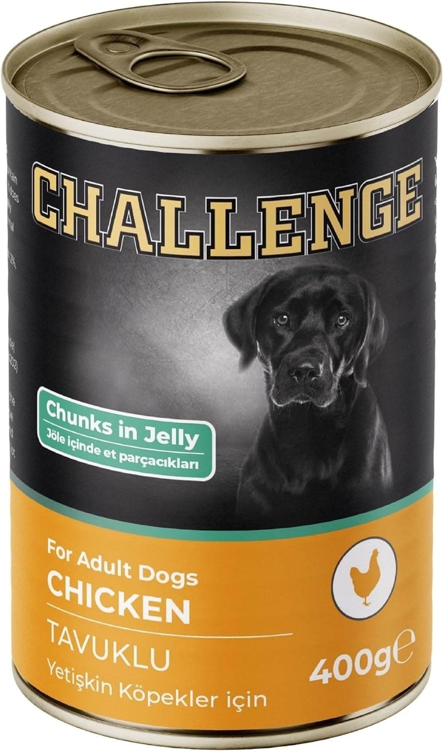 Challenge Tavuklu Konserve Yaş Köpek Maması 400gr – Dilimli Parçalı Tamamlayıcı Beslenme