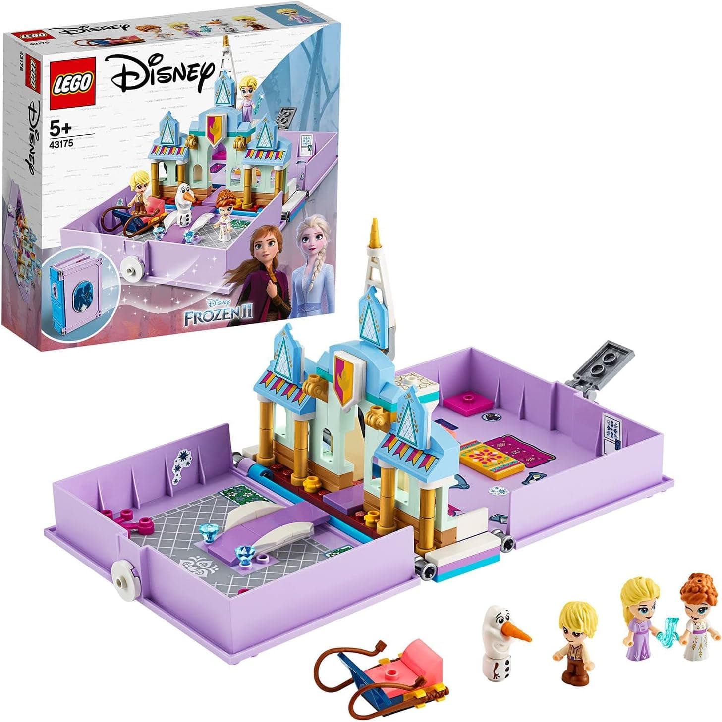 LEGO | Disney Princess Anna ve Elsanın Hikâye Kitabı Maceraları 43175 - Karlar Ülkesi Seven Çocuklar için Eğlenceli Oyuncak Yapım Seti (133 Parça)