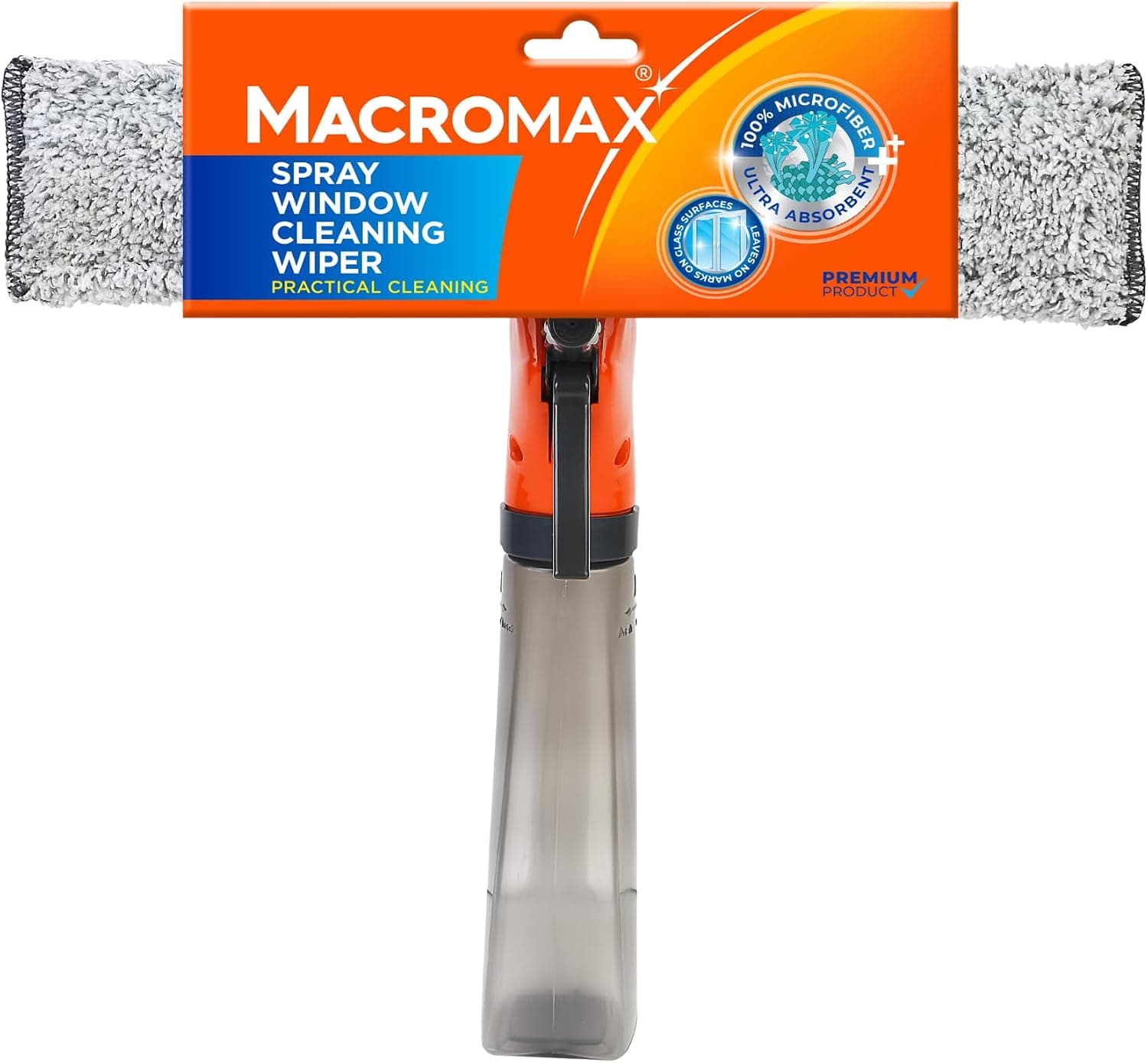 Macro Max Spreyli Cam Silme Aparatı, 3ü 1 Arada Çekpaslı ve Mikrofiberli Camsil, İz Bırakmaz