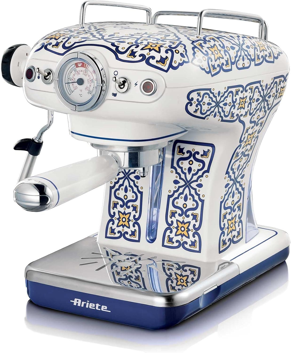 Ariete Capri Espresso Kahve Makinesi 1389/1C - Maxi Cappuccino Cihazı, Süt Köpürtme Başlığı, 850 Watt, 0,9 Litre Çıkarılabilir Su Tankı, Çıkarılabilir Damlama Tepsisi ve Bardak Tutucu