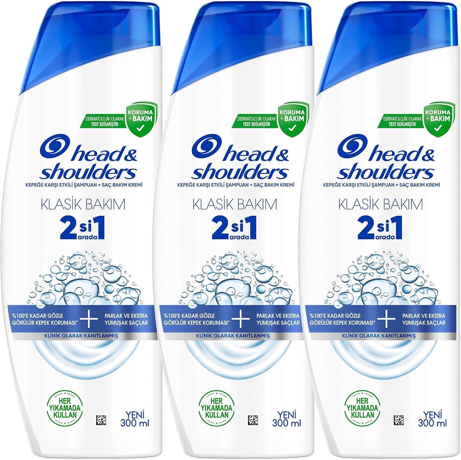 Head & Shoulders Klasik Bakım 2si 1 Arada Kepeğe Karşı Etkili Şampuan 300ml 3lü paket