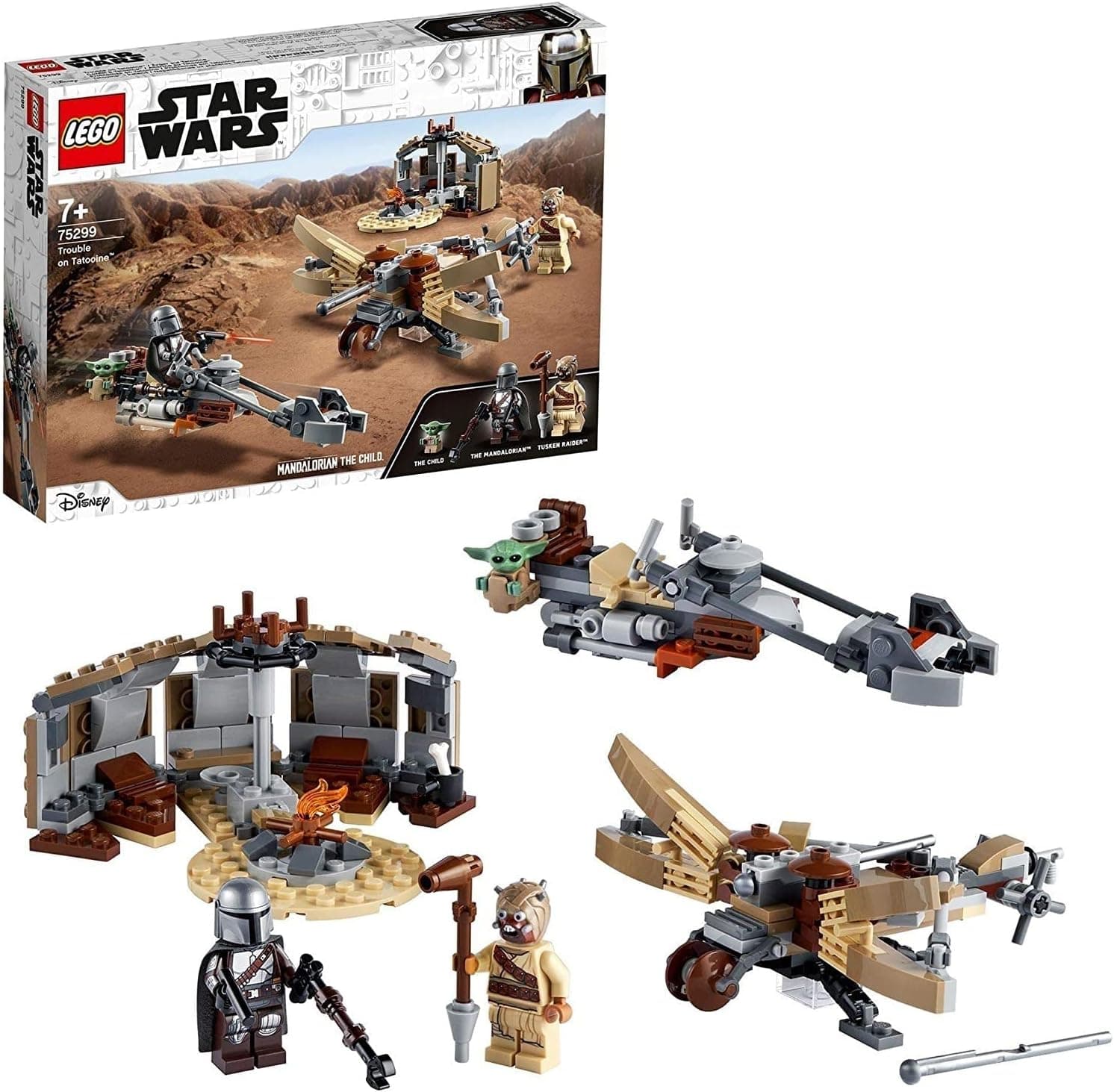 LEGO Star Wars The Mandalorian Tatooine’de Bela 75299 Çocuklar için the Child Figürünü İçeren Muhteşem bir Yapım Oyuncağı (277 Parça)