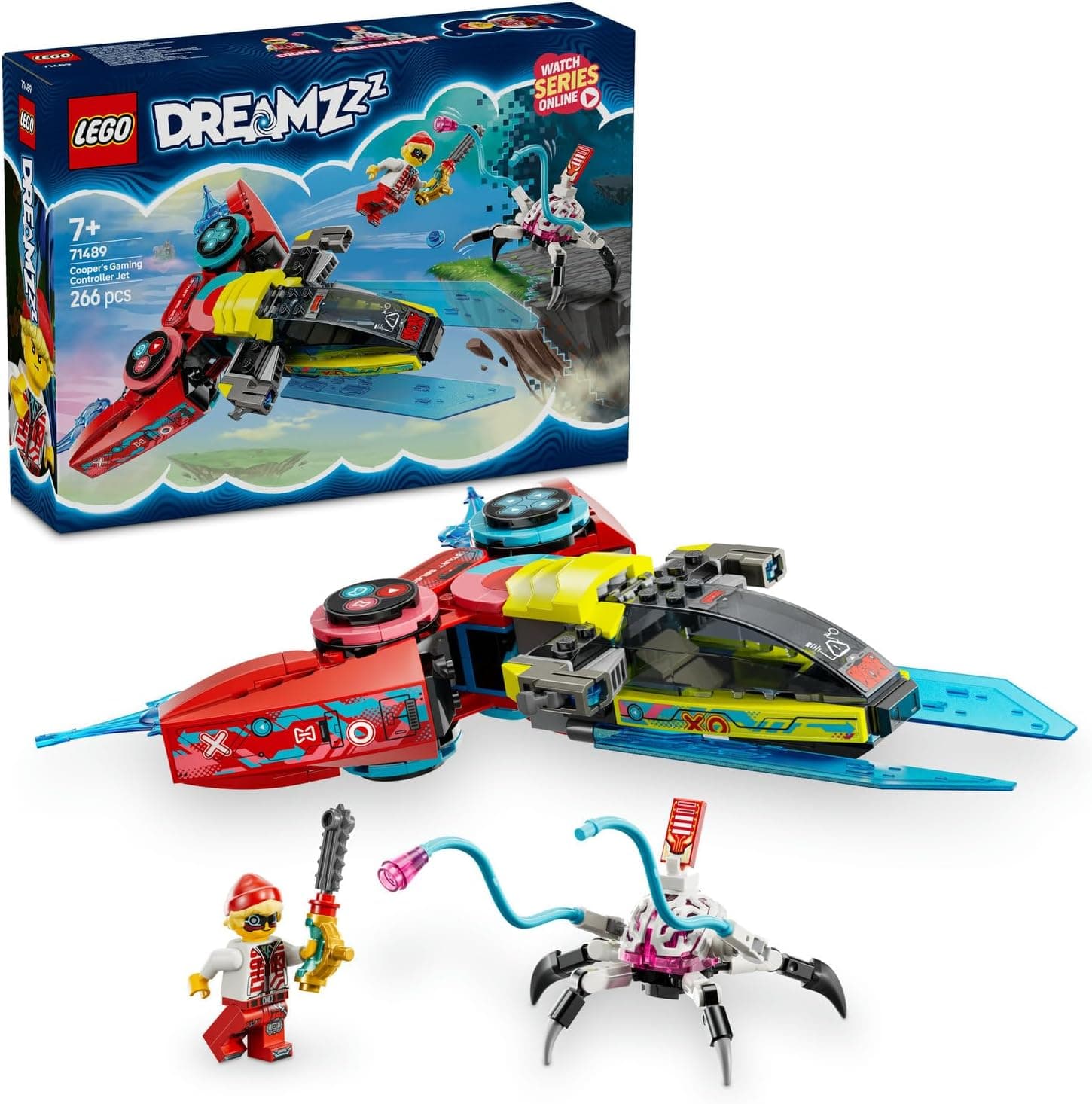 LEGO DREAMZzz Cooper’ın Oyun Kumandası Jeti 71489-7 Yaş ve Üzeri Erkek ve Kız Çocukları için Yaratıcı ve Eğlenceli Oyuncak Yapım Seti, Doğum Günü Hediyesi (266 Parça)