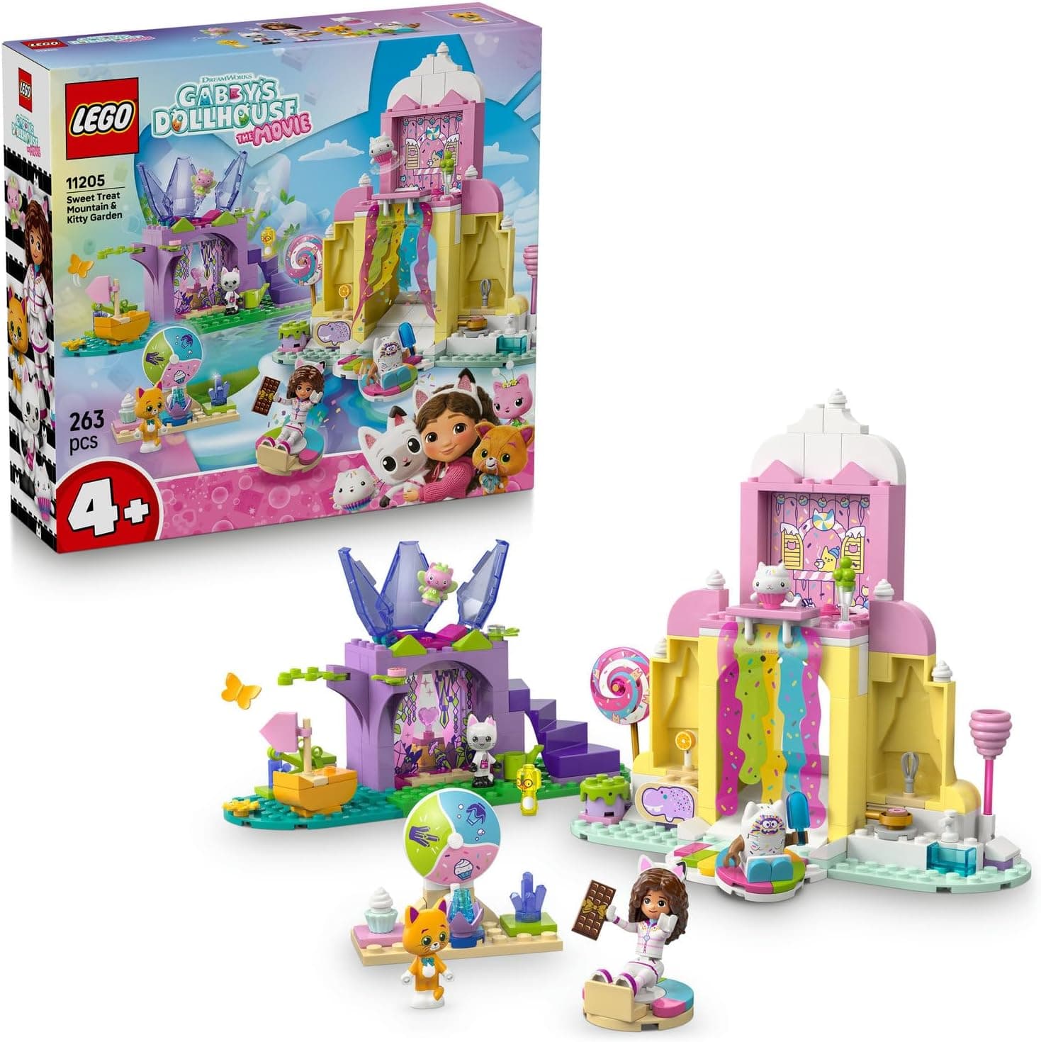 LEGO Gabby’s Dollhouse Tatlı Şekerleme Dağı ve Kedi Bahçesi 11205