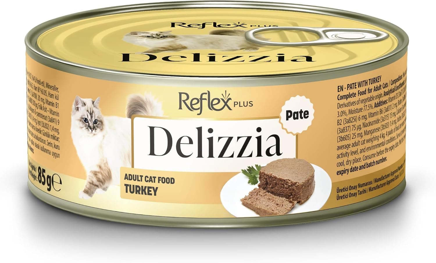 Reflex Plus Delizzia Kıyılmış Hindi Etli Yetişkin Kedi Maması 85 gram