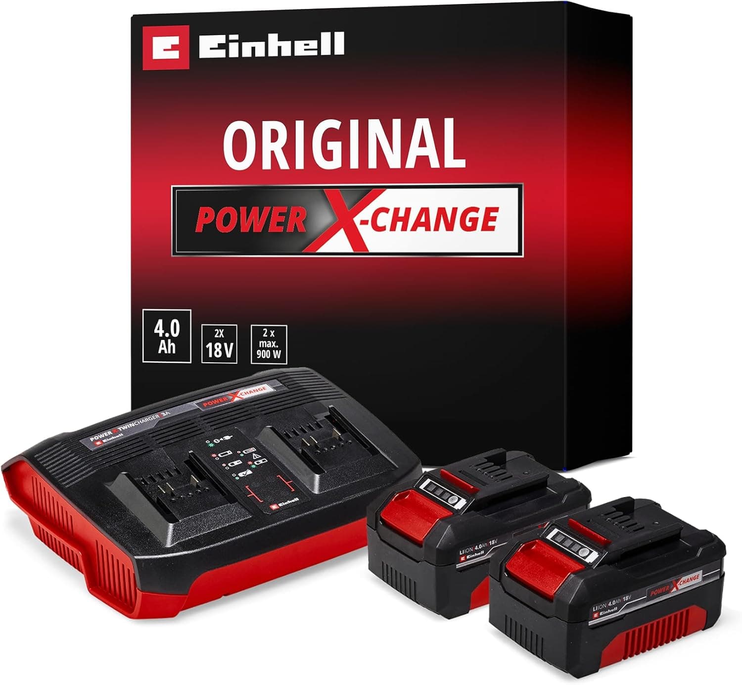 Einhell Orijinal Starter Kit 2x 4,0 Ah PXC Akü ve 3A Twincharger 4512112