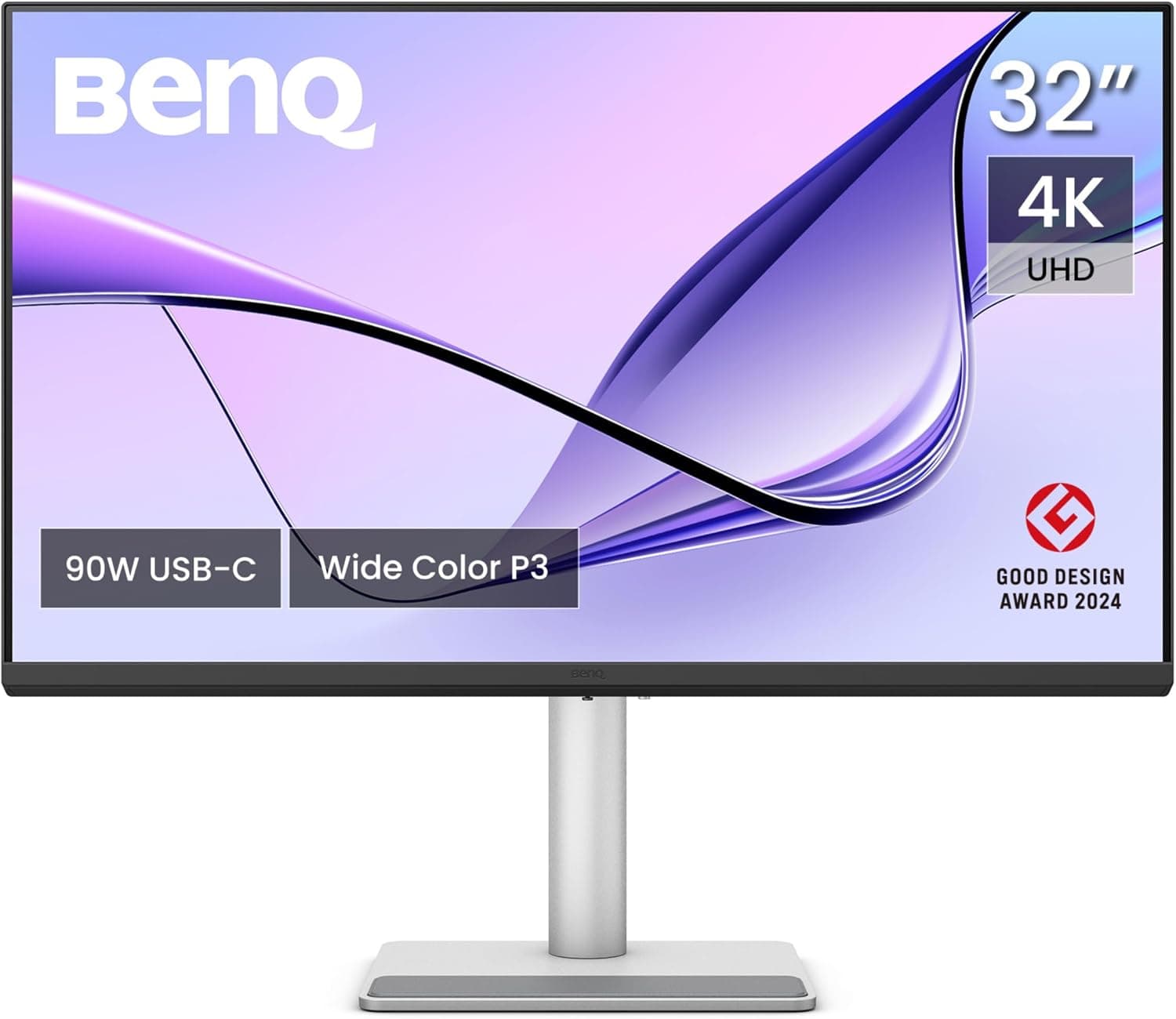 BenQ MacBook Pro/Air için MA320U 32 inç 4K 3840x2160 ekran, 90 W USB-C, Mac renk eşleştirme, Macte parlaklık ve ses kontrolü, ayarlanabilir ayak, P3 renk gamı.