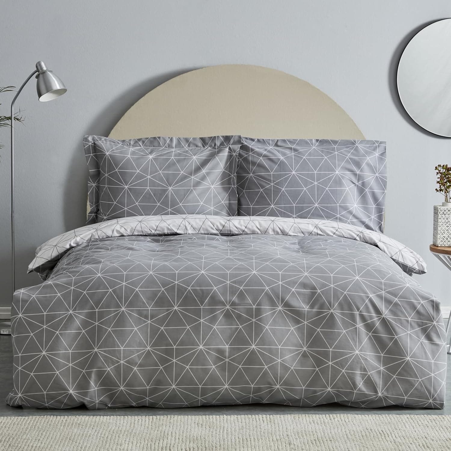 Karaca Home Colby Gri %100 Pamuk Çift Kişilik Nevresim Takımı