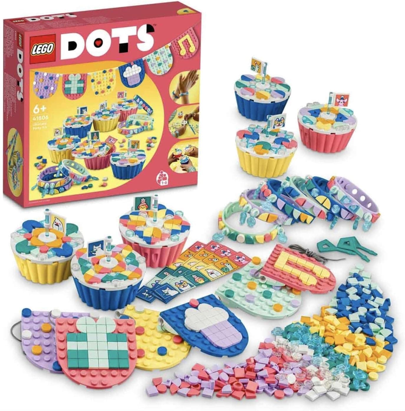 LEGO® DOTS Muhteşem Parti Seti 41806-6 Yaş ve Üzeri Parti Severler için Yaratıcı Kendin Yap Süsleme Seti (1154 Parça)