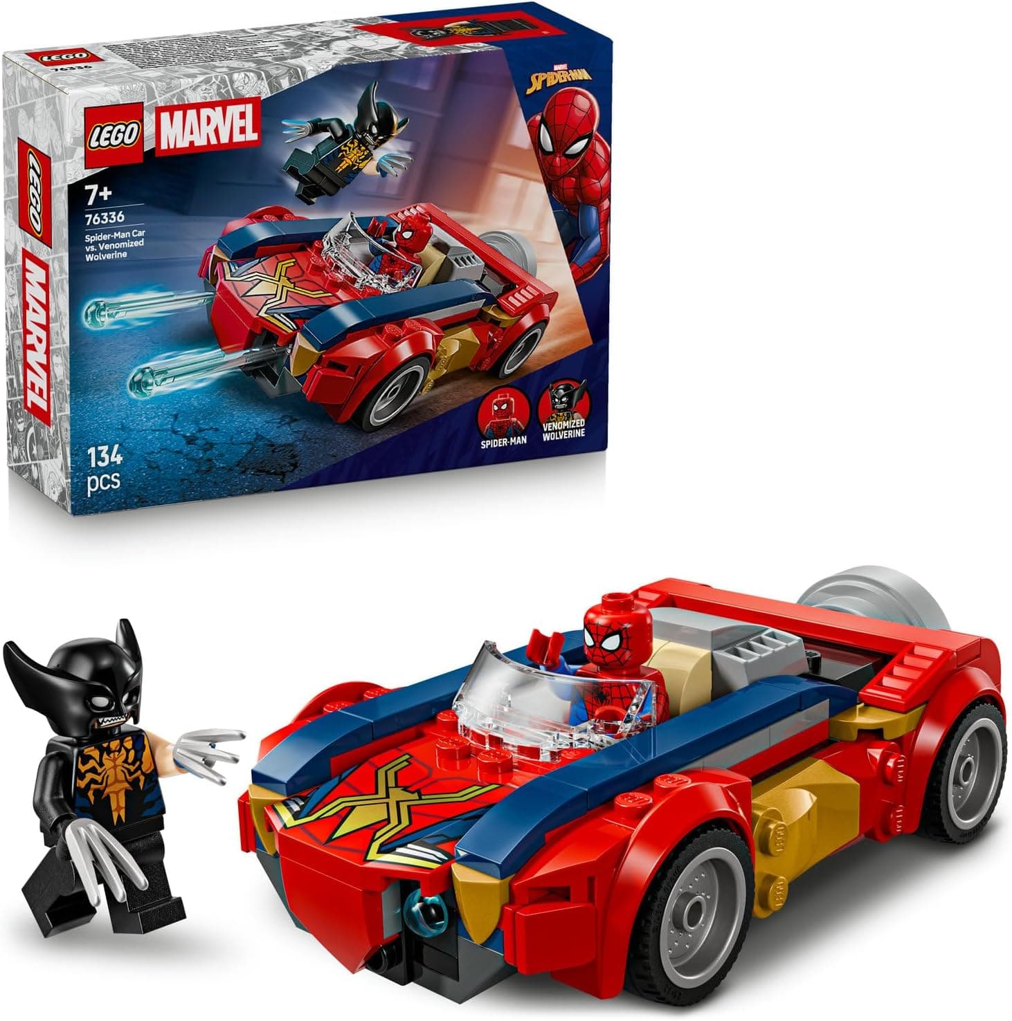 LEGO Marvel Örümcek Adam Arabası, Venomlaşmış Wolverine’e Karşı 76336