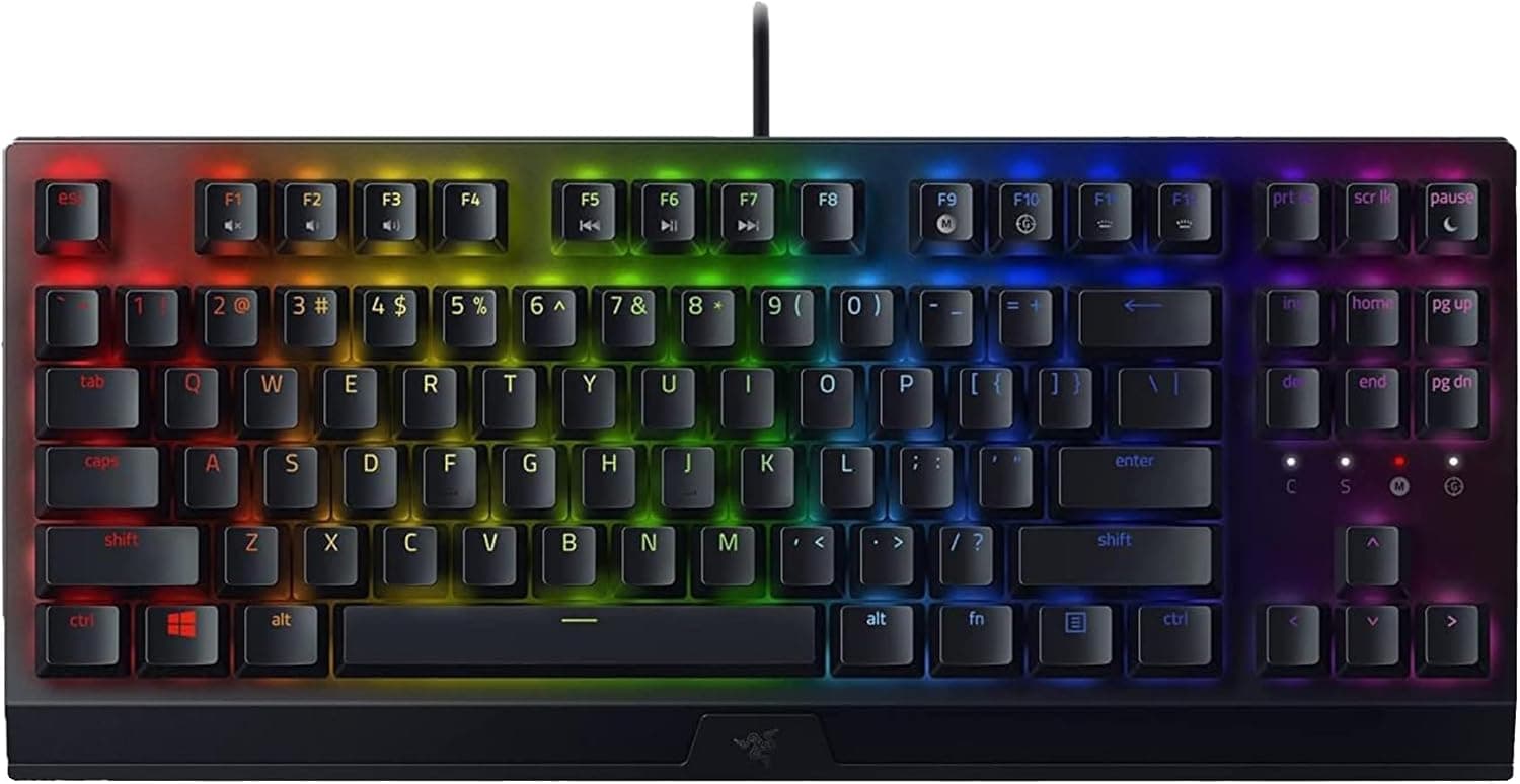 Razer BlackWidow V3 Tenkeyless (Sarı Anahtar) - Kompakt Mekanik Oyun Klavyesi (Sessiz Mekanik Anahtarlar, Kompakt Form Faktörü, Tamamen Programlanabilir Tuşlar) US Düzeni | Siyah
