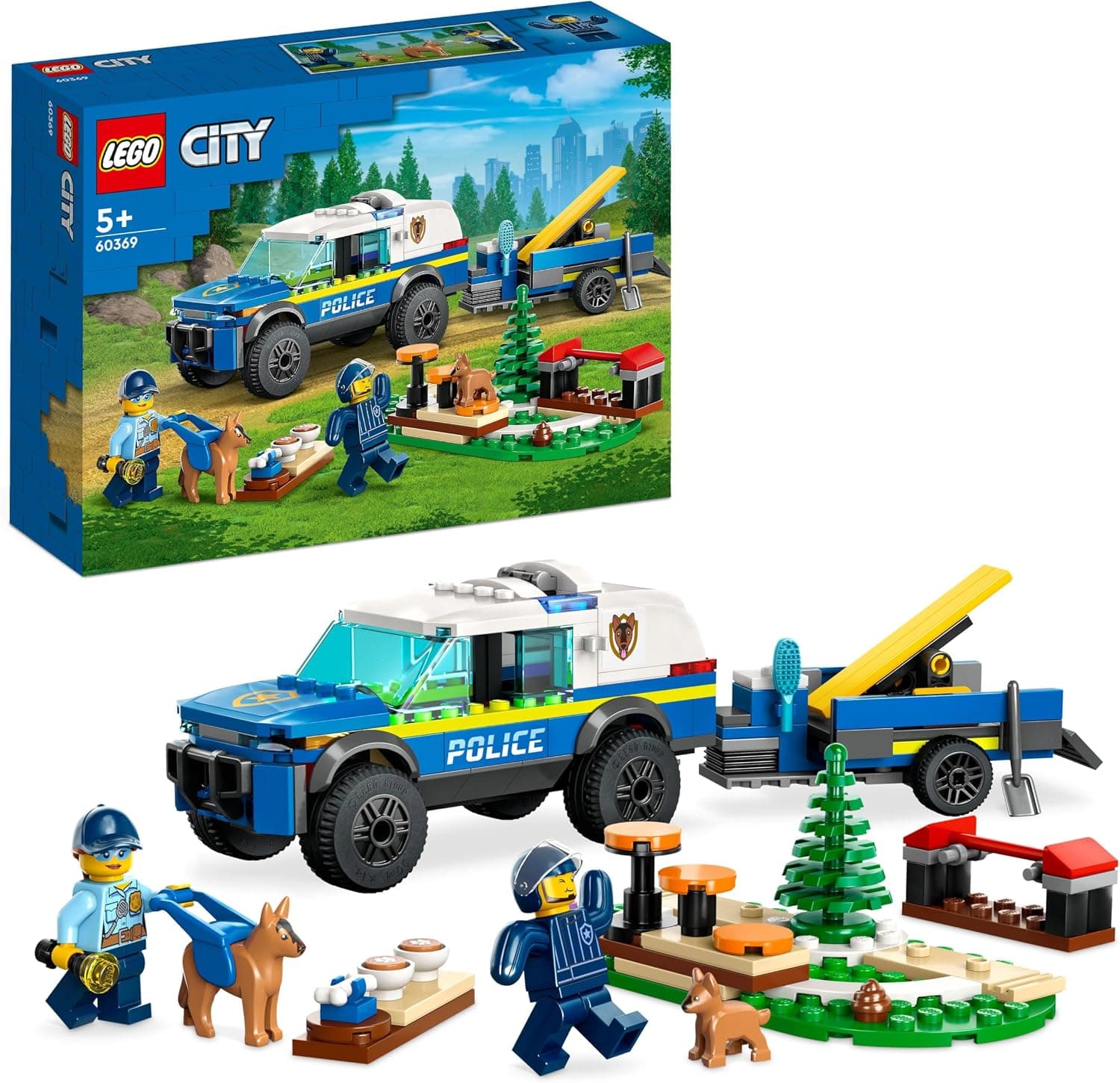LEGO® City Mobil Polis Köpeği Eğitimi 60369-5 Yaş ve Üzeri Çocuklar için Oyuncak Yapım Seti (197 Parça)