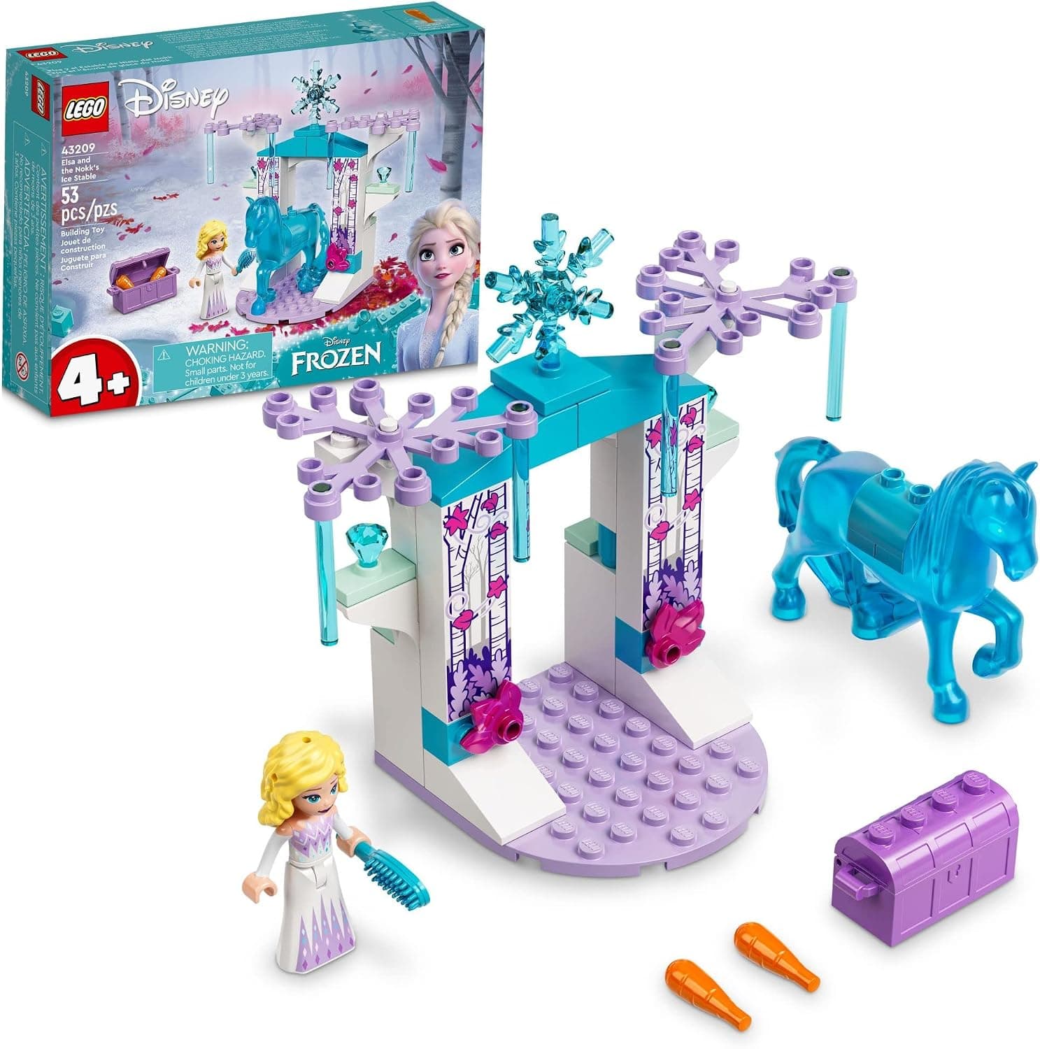 LEGO® | Disney Princess™ Elsa ve Nokk’un Buz Ahırı 43209-4 Yaş ve Üzeri için Hayal Gücünü Geliştiren İnşa Edilebilen Oyuncak Yapım Seti (53 Parça)