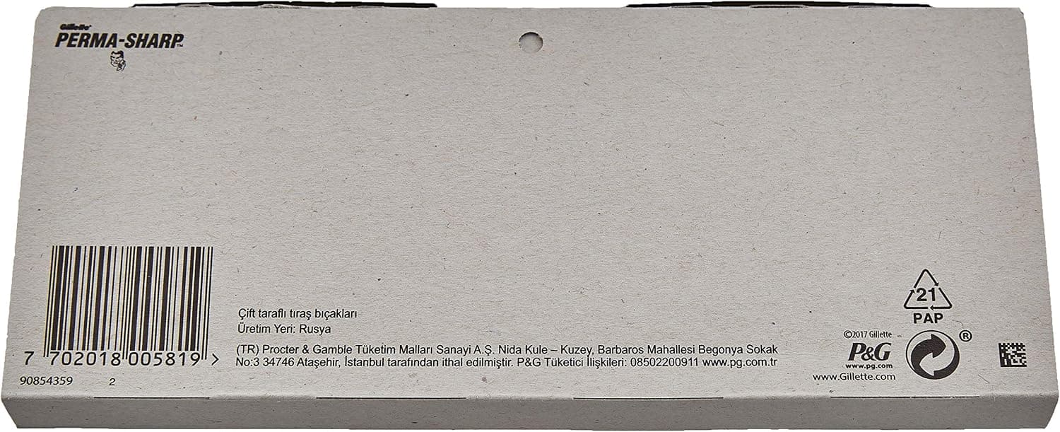 Procter & Gamble Perma-Sharp Stainless Yaprak Tam Jilet Tıraş Bıçağı 100Lü (20 X 5) 7702018005819