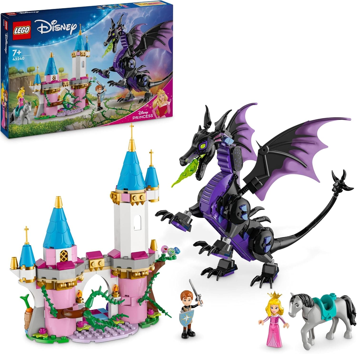 LEGO Disney Princess Malefiz’in Ejderha Formu 43240 – 7 Yaş ve Üzeri Uyuyan Güzel Hayranları için Yaratıcı Oyuncak Yapım Seti (583 Parça)