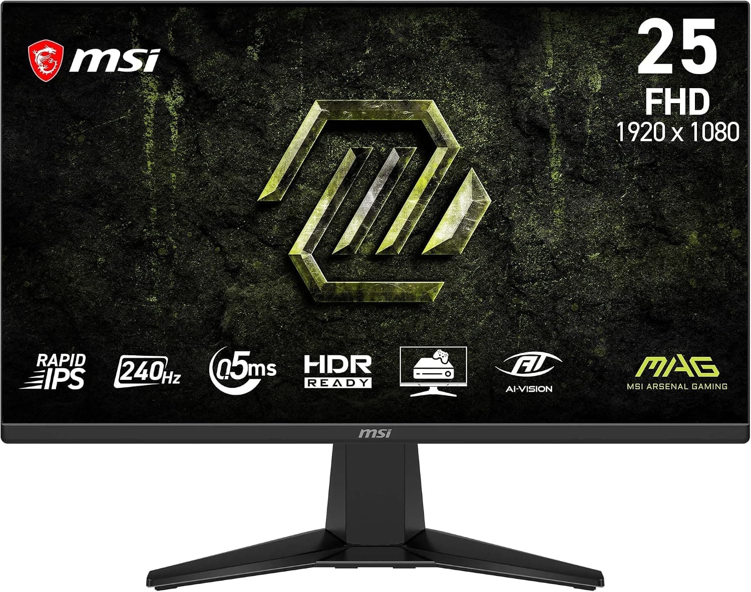 MSI 24.5" MAG 255F X24, Gaming Monitör, FHD, 16:9, Flat, Rapid IPS, 240Hz, 0.5ms (GtG Min.), Adaptive-Sync