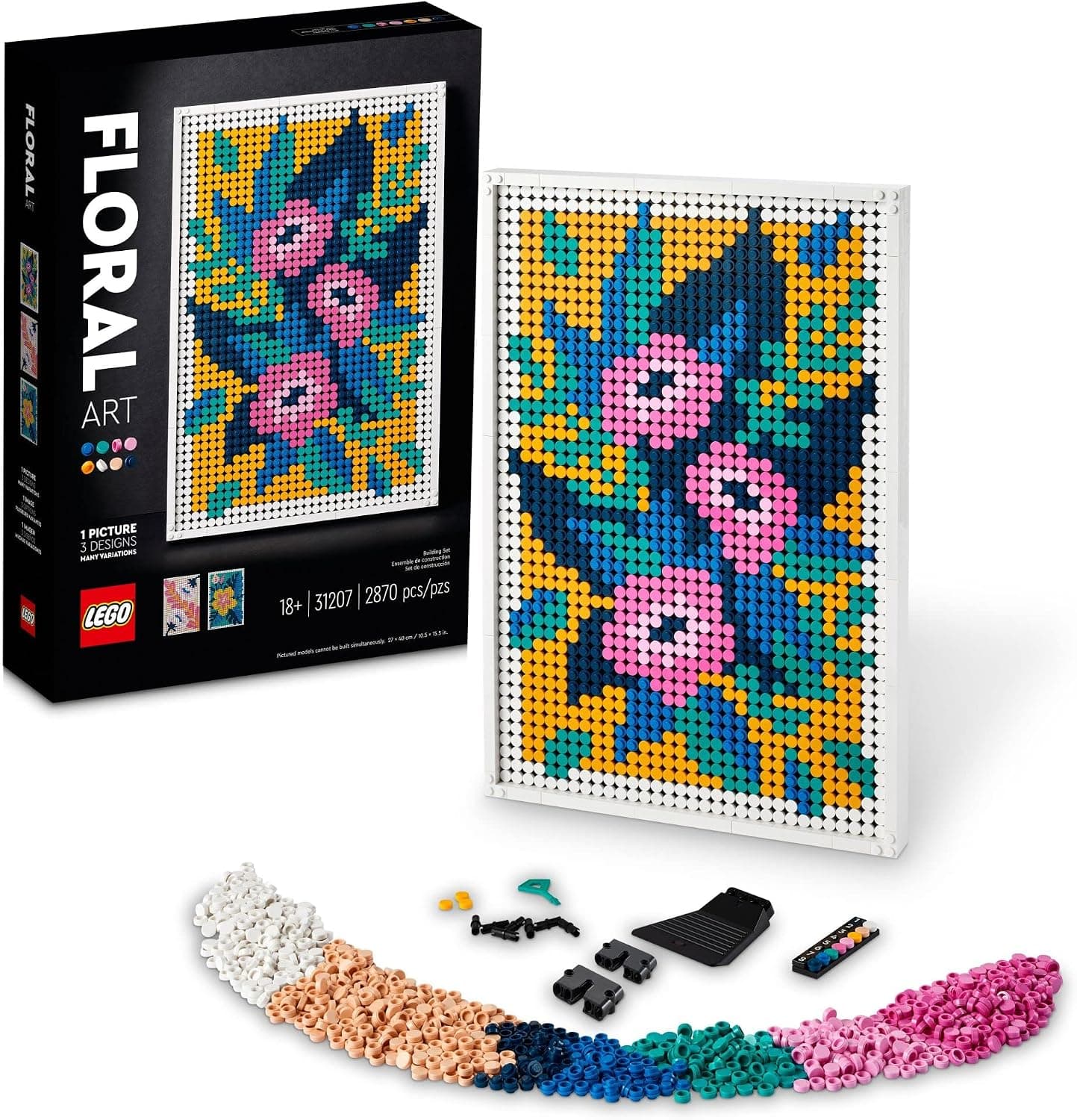 LEGO® Art Çiçek Resmi 31207 - Yetişkinler için Yaratıcı bir Çiçekli Tablo Projesi ve Rahatlatıcı, Anlamlı bir Hobi Yapım Seti (2870 Parça)
