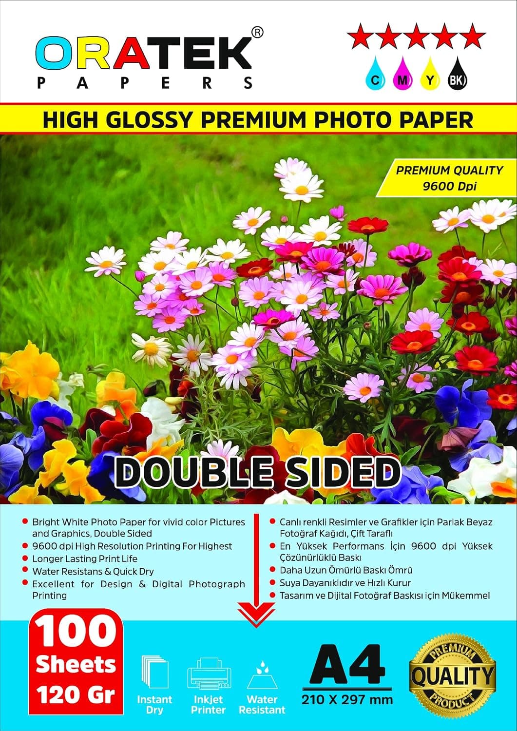 Canon Pixma G540 Fotoğraf Kağıdı A4 Premium Parlak 120 gr 100 Adet