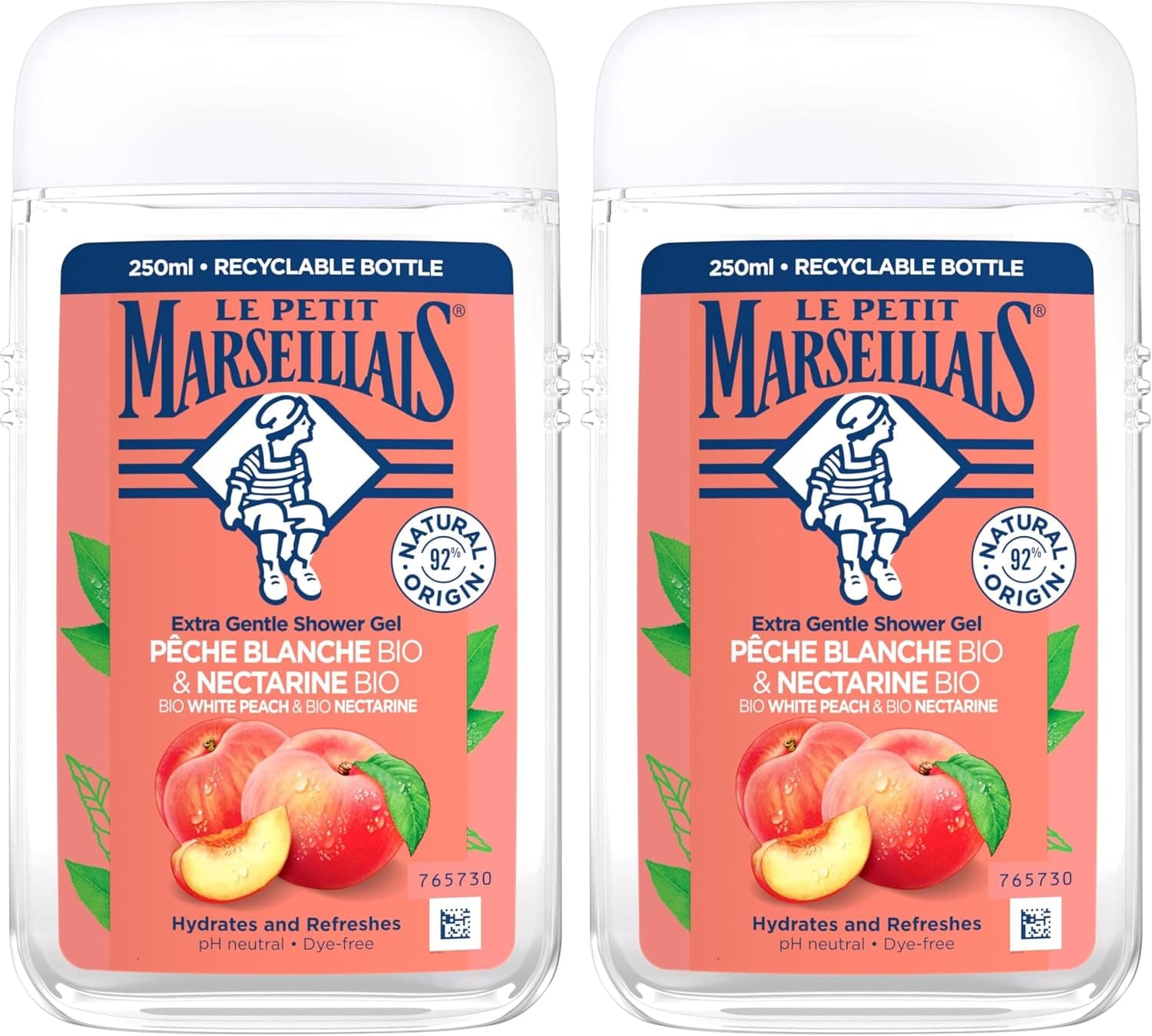 Le Petit Marseillais Duş Jeli Şeftali ve Nektarin (250 ml) 2li paket