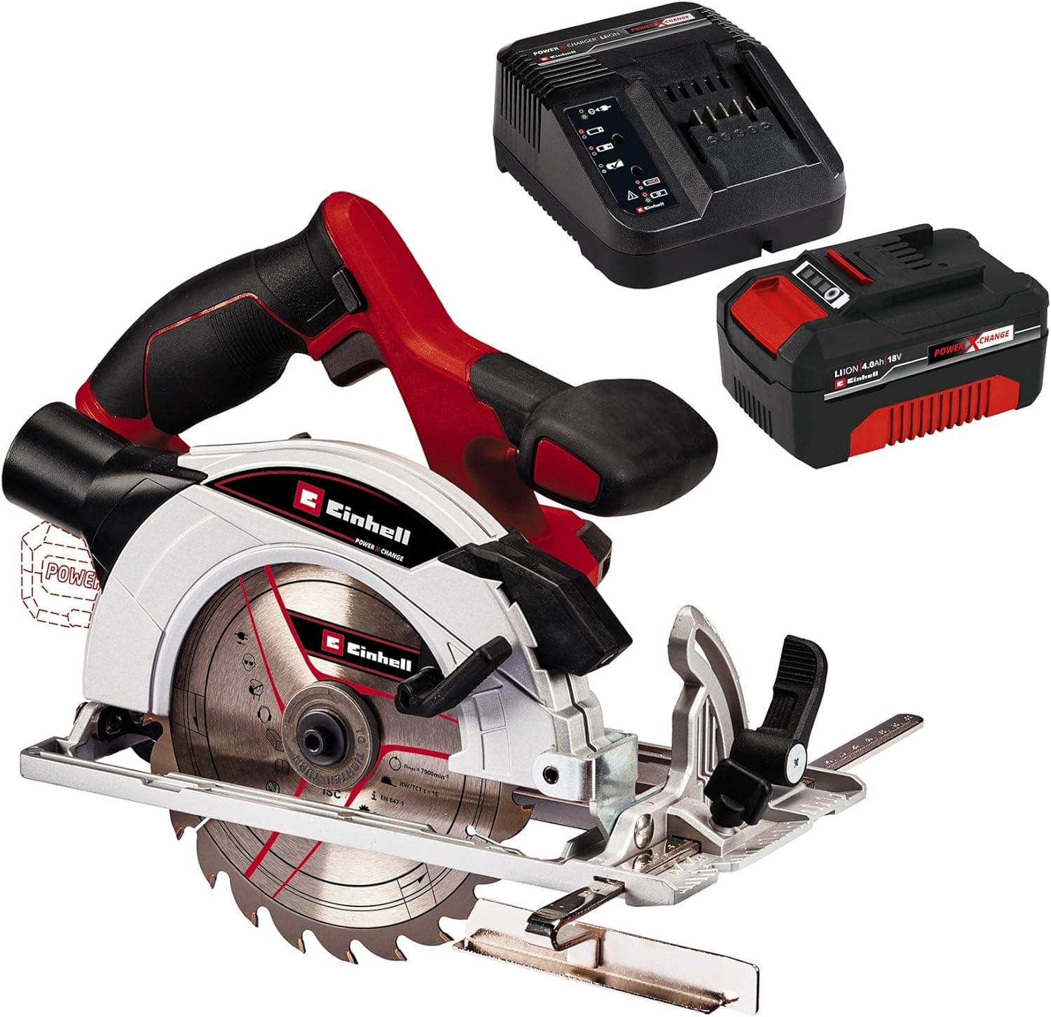 Einhell TE-CS 18/165/1 Li Solo, Akülü Daire Testere ve Einhell 18V 4,0 Ah PXC Starter Kit (Başlangıç Seti)