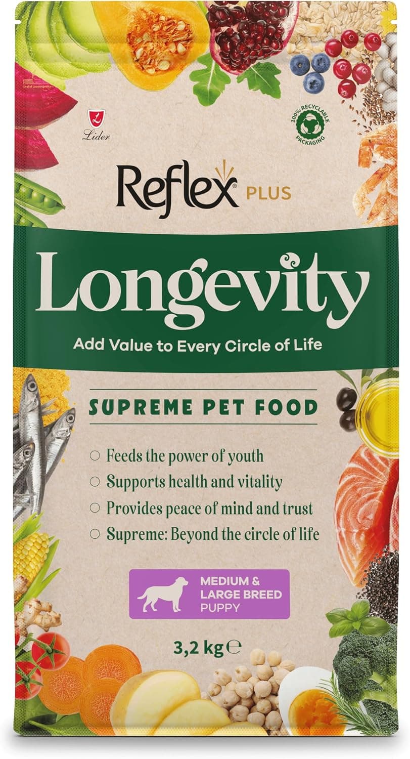 Reflex Plus Longevity Orta Ve Büyük Irk Yavru Köpek Maması 3200g