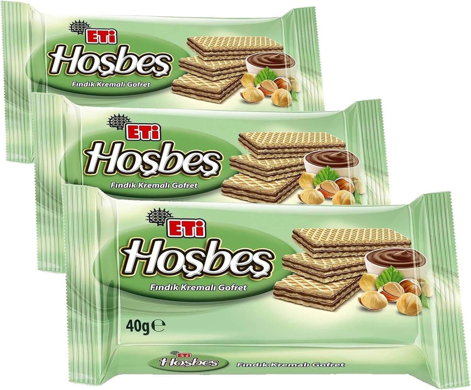 Eti Hoşbeş Fındık Kremalı Gofret 40 g 3lü paket