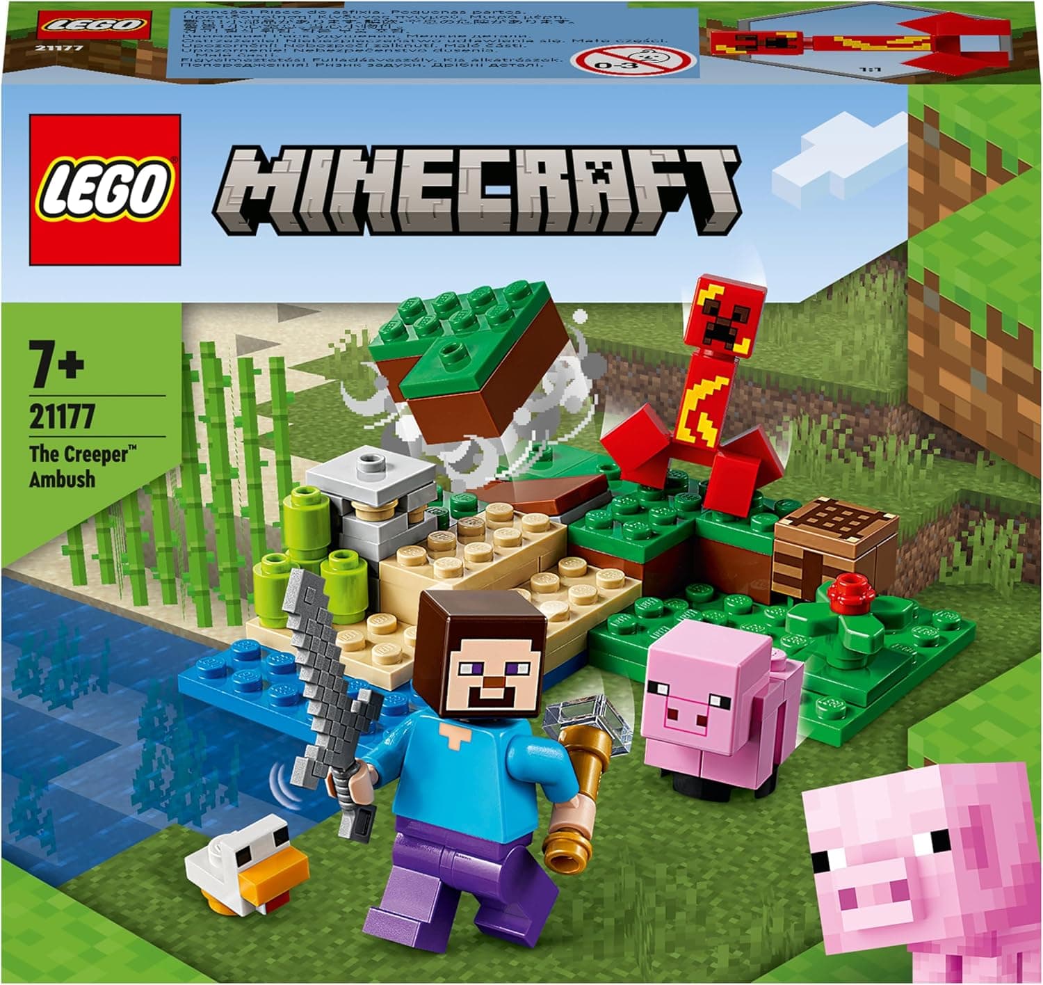 LEGO® Minecraft® Creeper™ Pususu 21177 – Macera Oyunları Seven Çocuklar İçin Yaratıcı Oyuncak Yapım Seti (72 Parça)