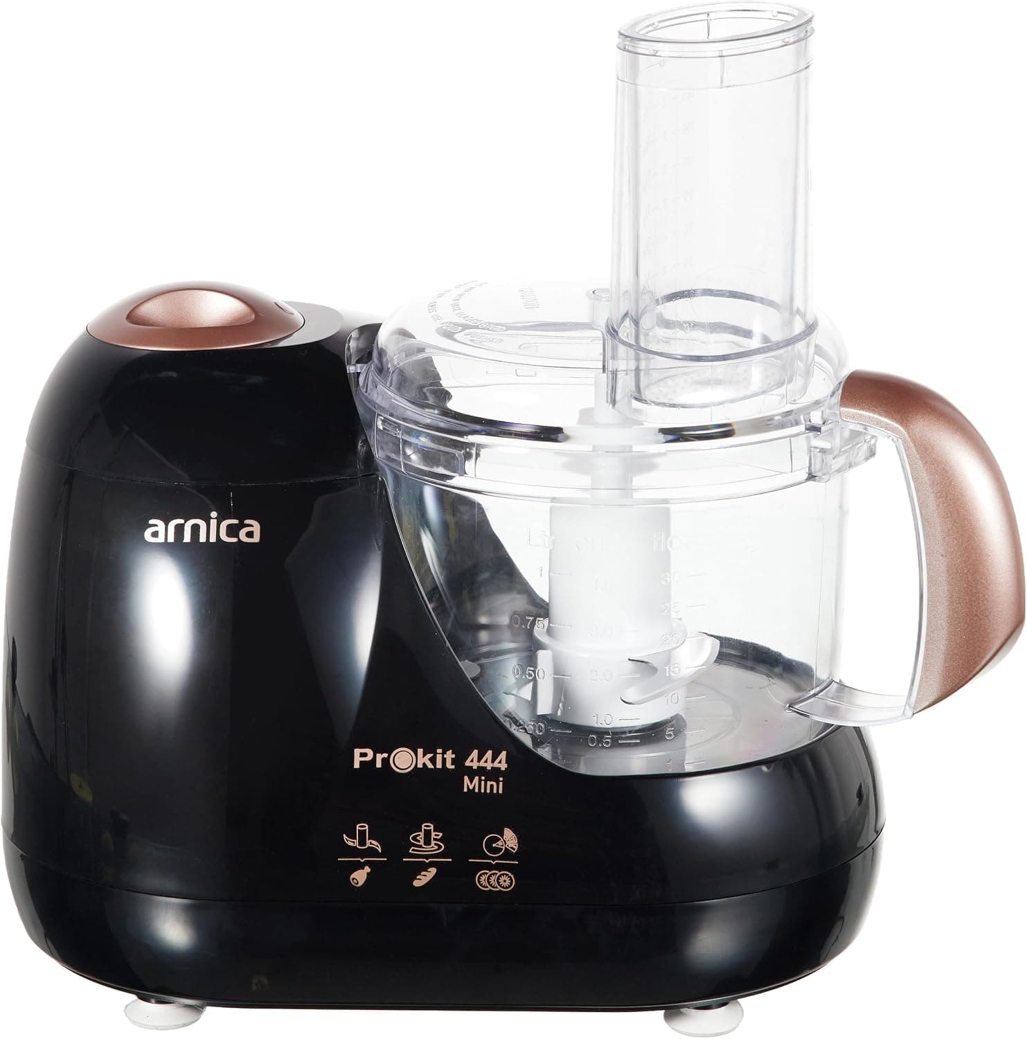 Arnica Prokit 444 Mini Mutfak Robotu, 600 W, 1 L Hazne, Hamur Karıştırma, Paslanmaz Çelik Bıçak, Rose