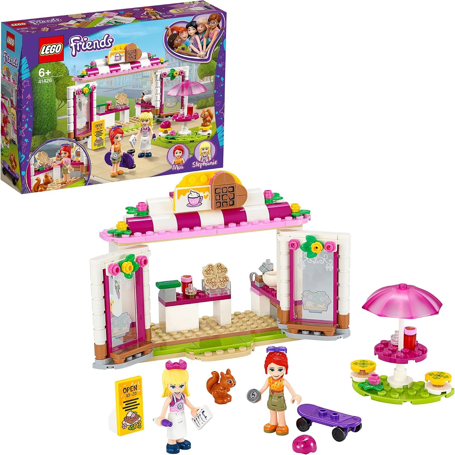 LEGO Friends Heartlake City Park Kafe 41426 - Yaratıcı Oyunlar için LEGO Friends Mia ve Stephanie İçeren Oyuncak Yapım Seti (224 parça)