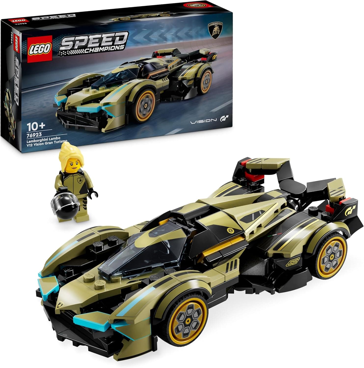 LEGO Speed Champions Lamborghini Lambo V12 Vision GT Süper Araba 76923 – 10 Yaş ve Üzeri Araç Tutkunları İçin Yaratıcı Oyuncak Yapım Seti (230 Parça)